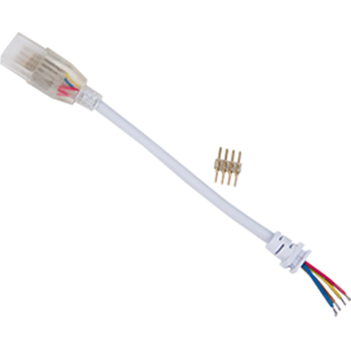 Ecola LED strip 220V кабель RGB питания 150мм с муфтой и разъемом IP68 для ленты 14x7 Коннектор