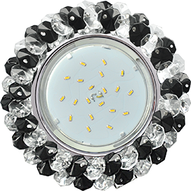 Ecola GX53 H4 Glass прозрачный, черный, хром Светильник круглый с хрусталиками