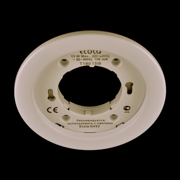 Ecola Light GX53-H6 белый Светильник встраиваемый