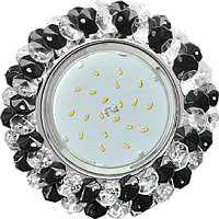 Ecola GX53 H4 Glass прозрачный, черный, хром Светильник круглый с хрусталиками