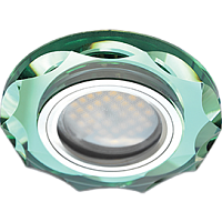 Ecola MR16 DL1653 GU5.3 Glass Стекло Изумруд, Хром Светильник круглый вогнутый