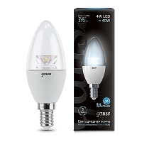 Gauss LED Candle Crystal Clear 4.0W E14 4100K Лампа светодиодная