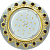 Ecola GX53 H4 Glass Корона зеркальный, золото Светильник круглый с янтарными стразами