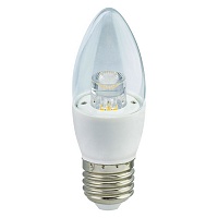 Ecola candle LED Premium 7W 220V E27 4000K прозрачная свеча с линзой 103x37 Лампа светодиодная