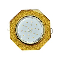 Ecola GX53 H4 Glass Стекло 8-угольник с прямыми гранями золото - золотой блеск Светильник